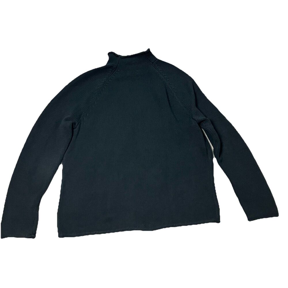 J Crew 1988 Rollneck Black Sweater Cotton 90s Style Preppy Casual BW186 Women L - Picture 10 of 16